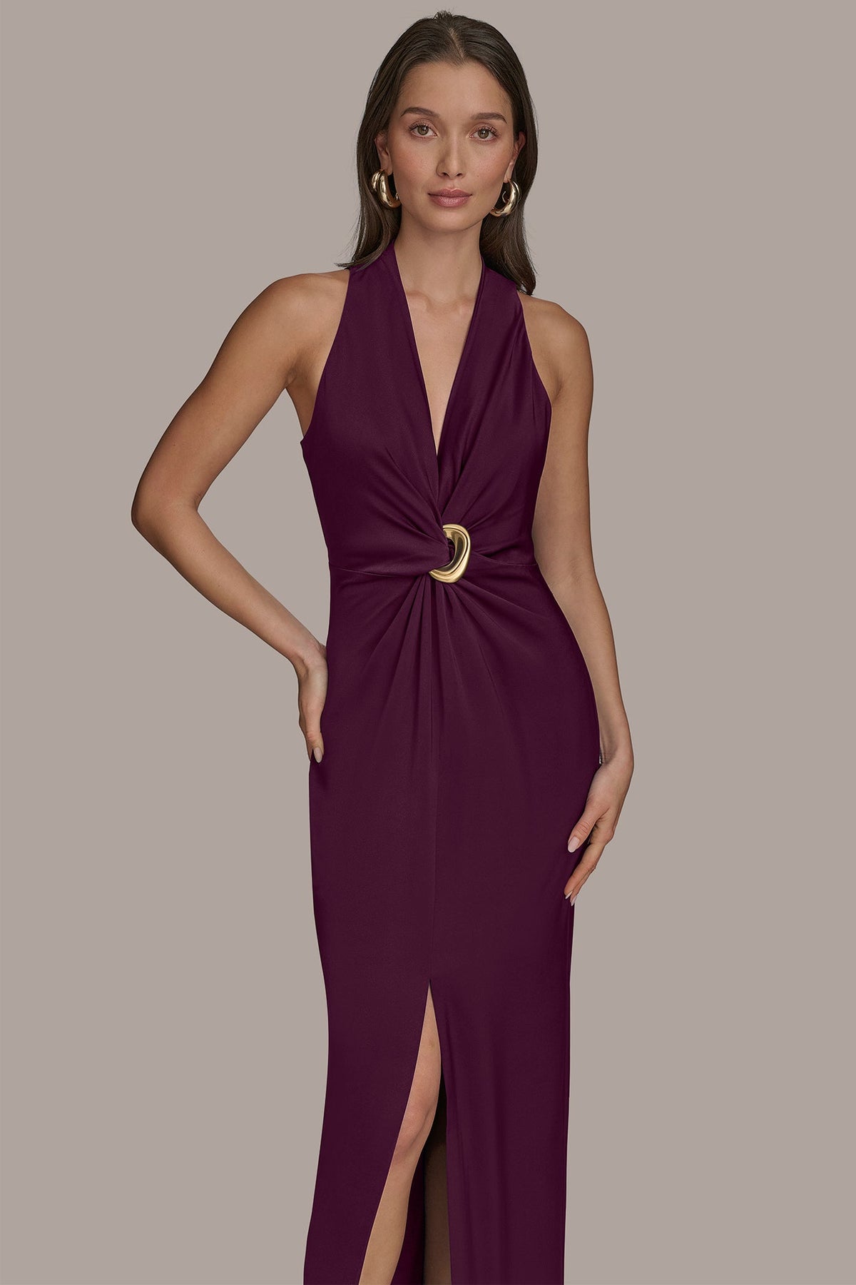 VNECK GOWN - Berry
