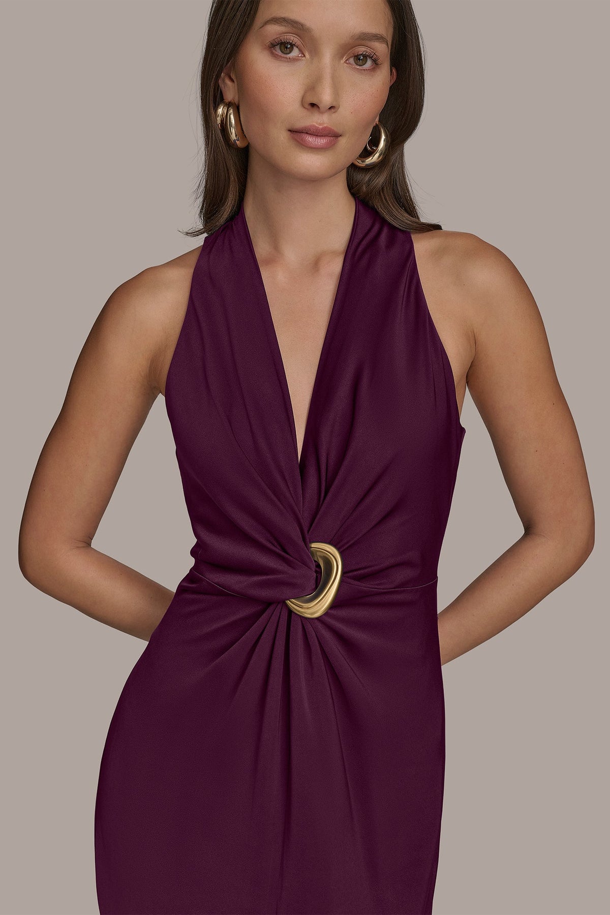 VNECK GOWN - Berry