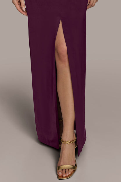 VNECK GOWN - Berry