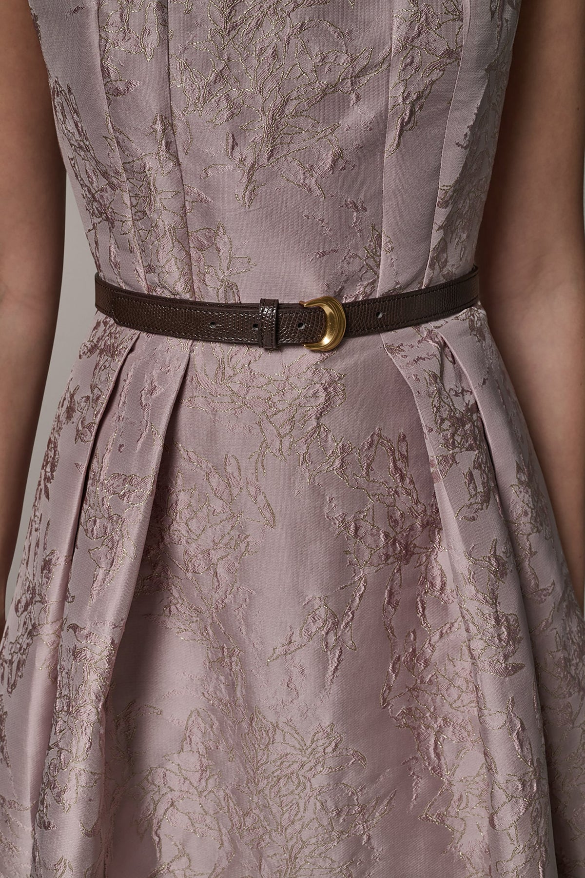 SLEEVELESS ASYMMETRIC MIDI FIT AND FLARE DRESS - Lilac