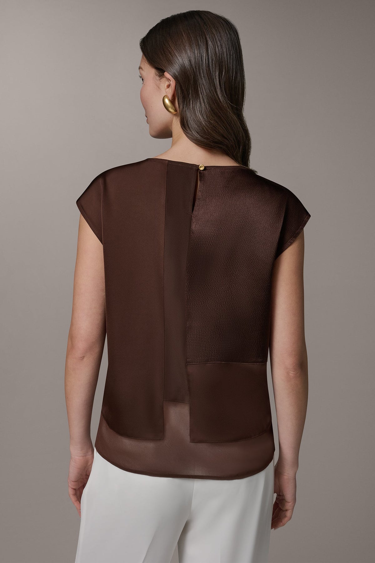 MIXED MEDIA BLOUSE - Canyon
