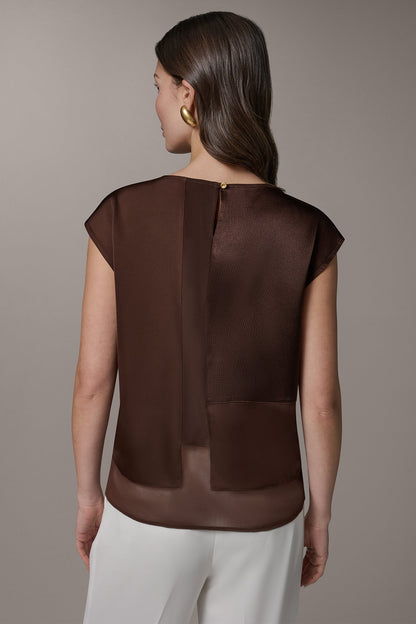MIXED MEDIA BLOUSE - Canyon