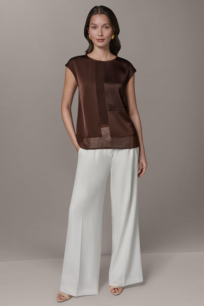 MIXED MEDIA BLOUSE - Canyon