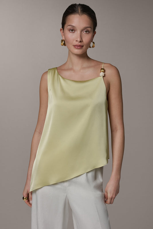 SLEEVELESS ASYMMETRIC BEAD TANK - Citrus