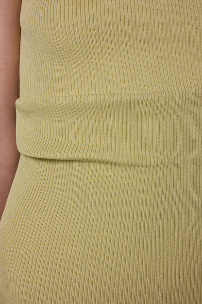 SLEEVELESS ASYMMETRIC BOATNECK SWEATER - Citrus