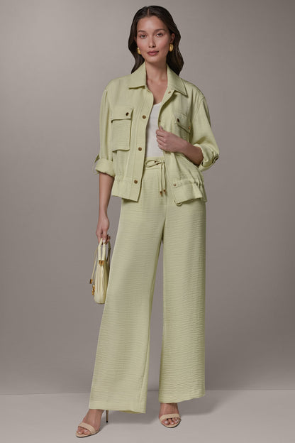 LONG SLEEVE TIE WAIST SHIRT - Citrus