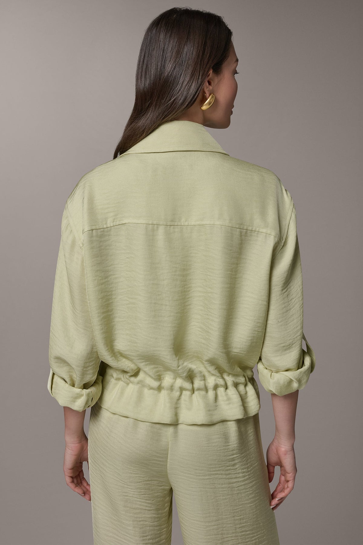 LONG SLEEVE TIE WAIST SHIRT - Citrus