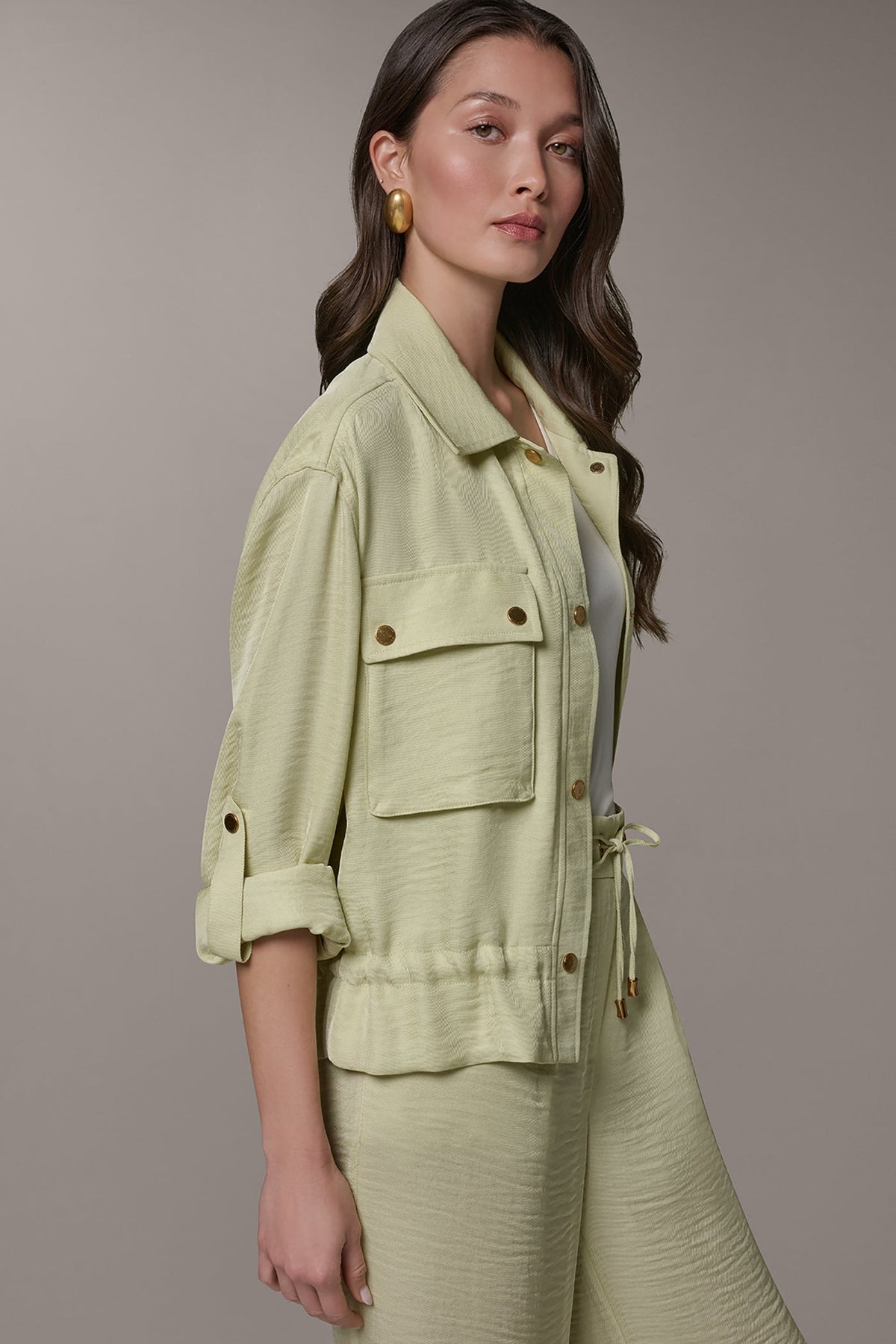 LONG SLEEVE TIE WAIST SHIRT - Citrus