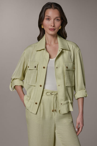 LONG SLEEVE TIE WAIST SHIRT - Citrus