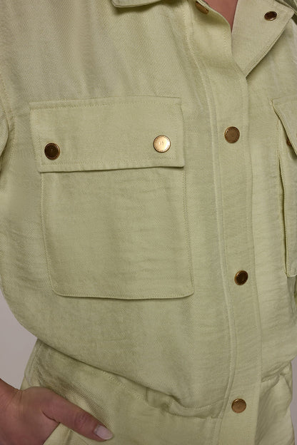 LONG SLEEVE TIE WAIST SHIRT - Citrus