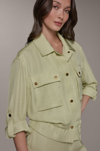 LONG SLEEVE TIE WAIST SHIRT - Citrus