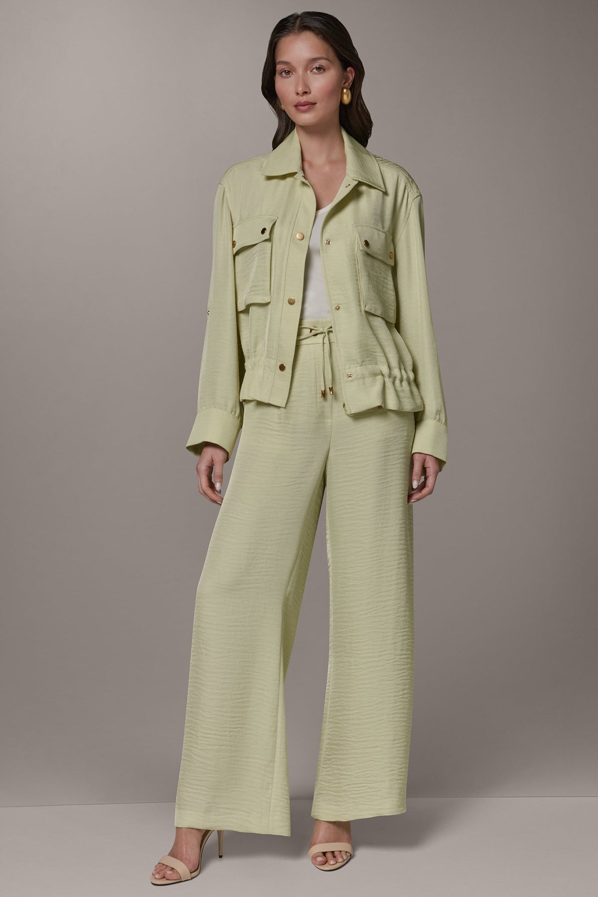 LONG SLEEVE TIE WAIST SHIRT - Citrus