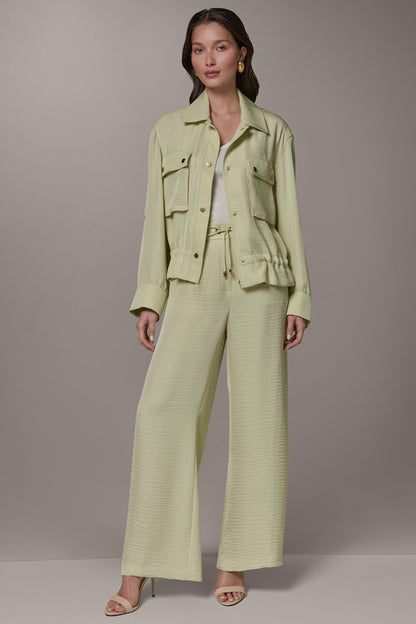 LONG SLEEVE TIE WAIST SHIRT - Citrus