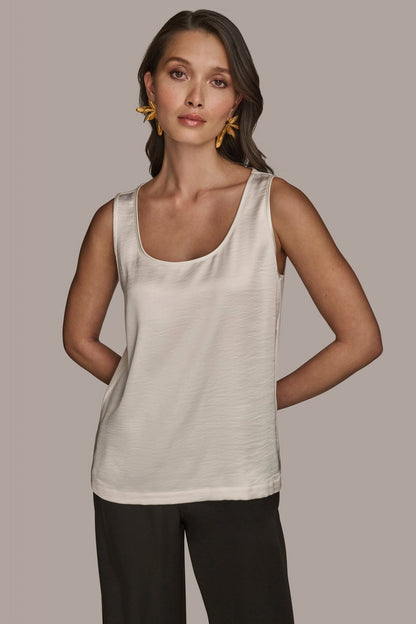 SCOOP NECK SHELL - cream