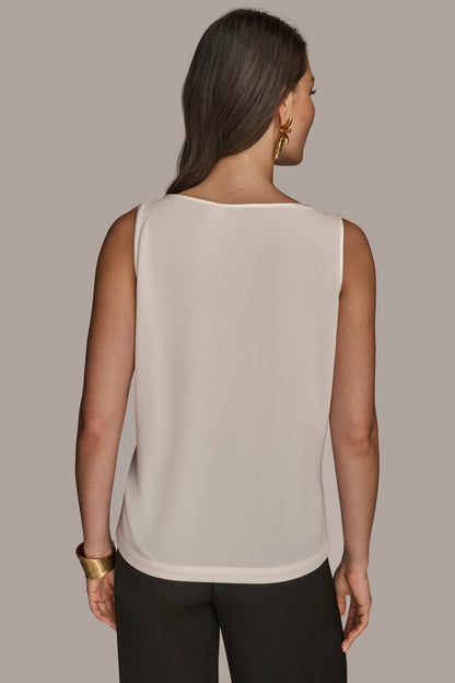 SCOOP NECK SHELL - cream