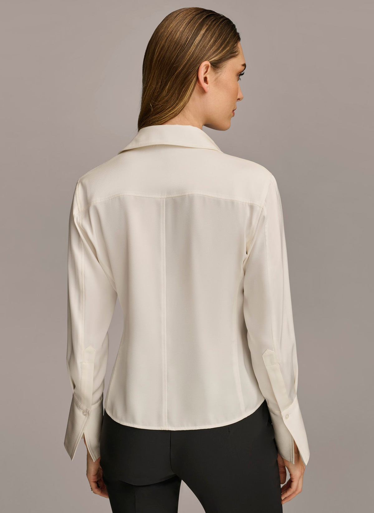 COLLARED BUTTON DOWN BLOUSE - Cream