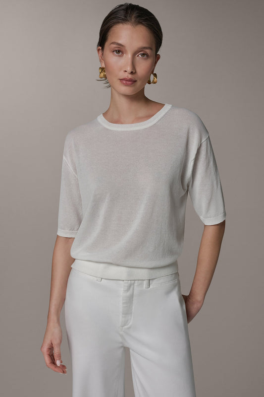 ELBOW SLEEVE SWEATER - Cream