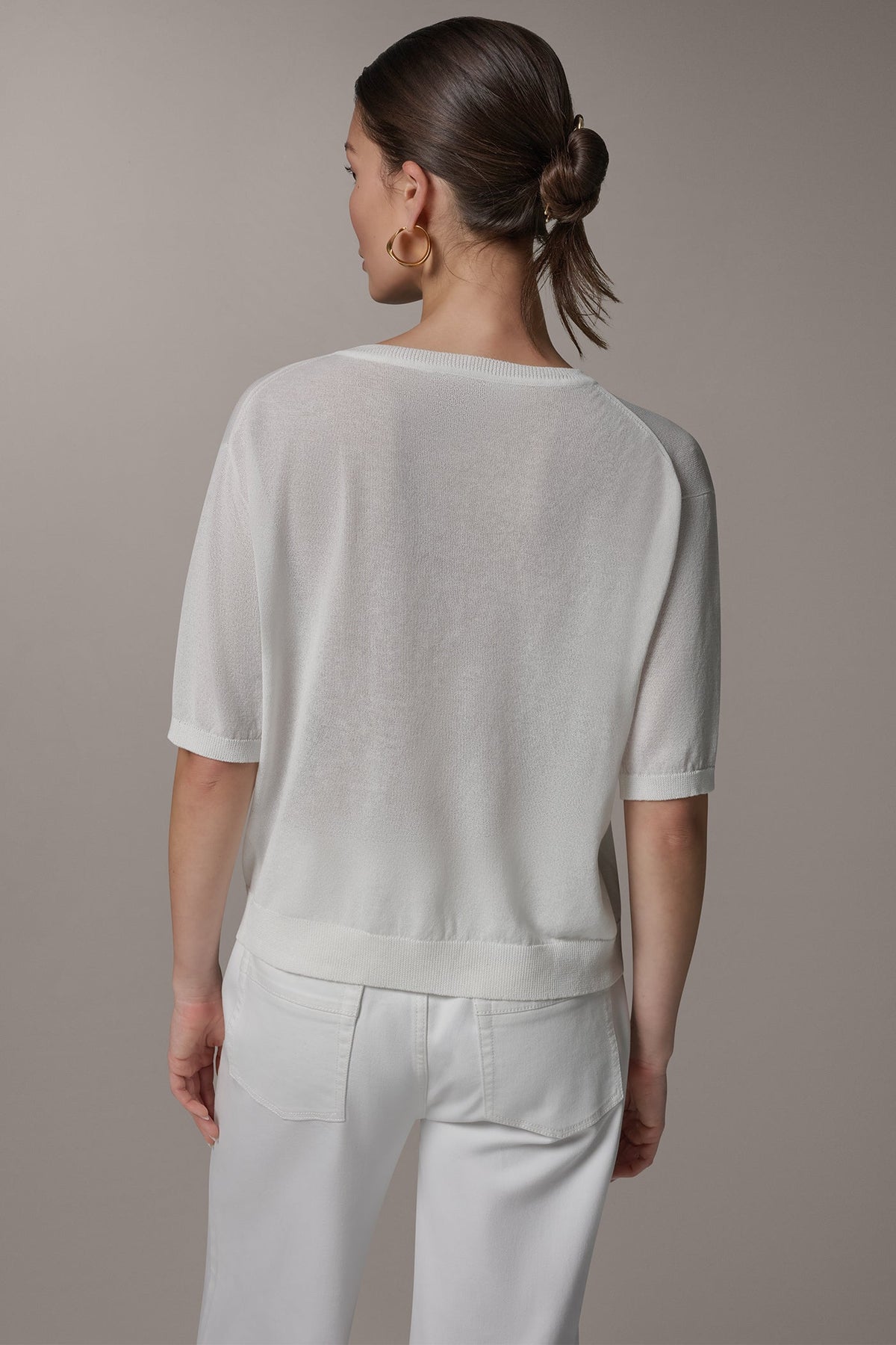 ELBOW SLEEVE SWEATER - Cream