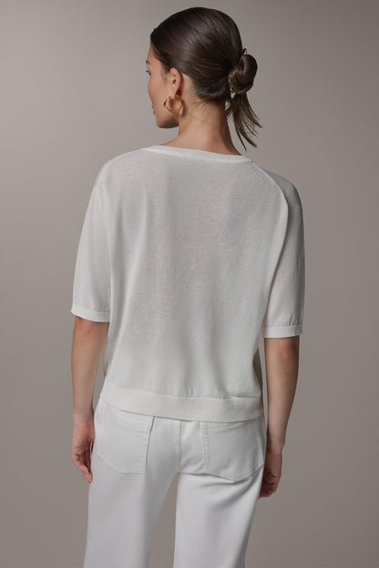 ELBOW SLEEVE SWEATER - Cream