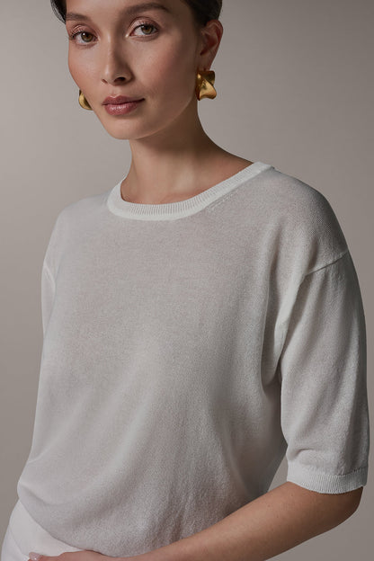 ELBOW SLEEVE SWEATER - Cream