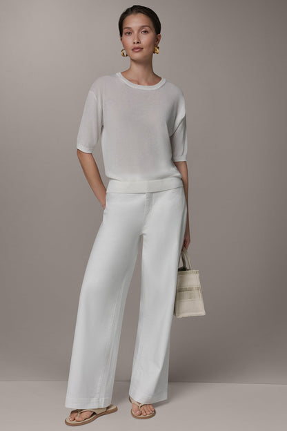ELBOW SLEEVE SWEATER - Cream