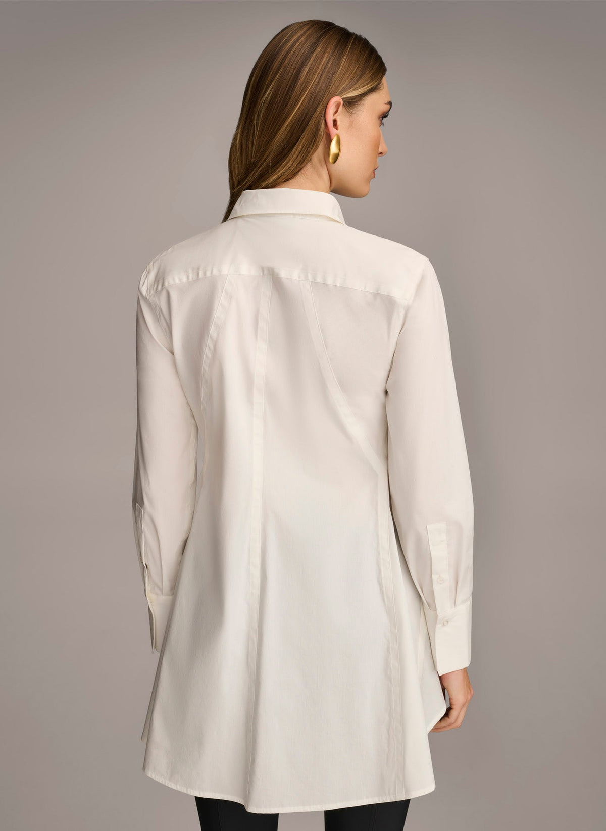 LONG SLEEVE A-LINE TUNIC - Cream