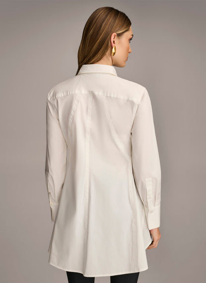 LONG SLEEVE A-LINE TUNIC - Cream