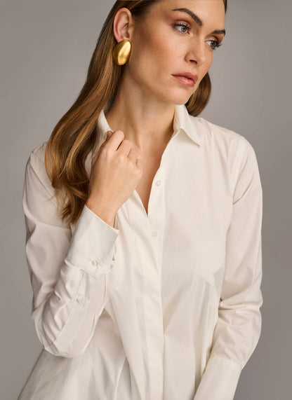 LONG SLEEVE A-LINE TUNIC - Cream