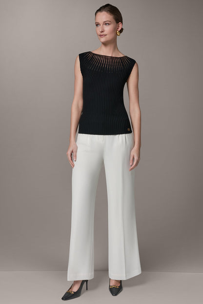 RIBBED SLEEVLESS SWEATER - Black