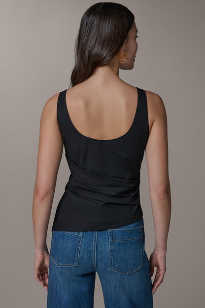 SLEEVELESS ASYMMETRIC BLOUSE - Black