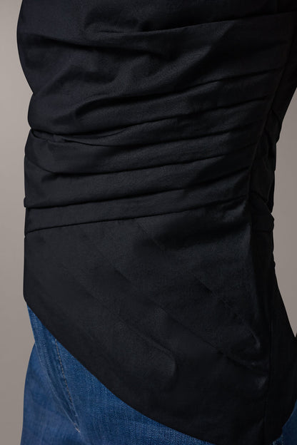 SLEEVELESS ASYMMETRIC BLOUSE - Black