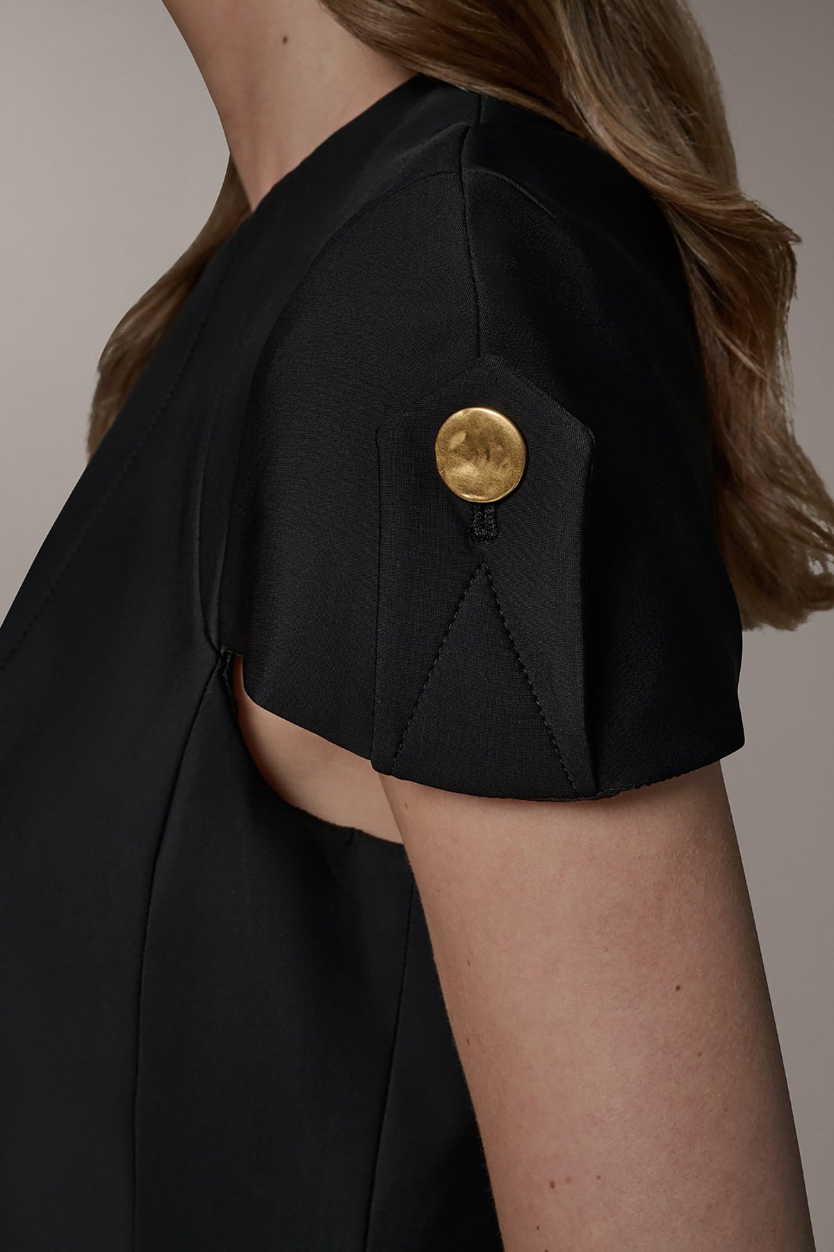 SHORT SLEEVE PEPLUM TOP - Black