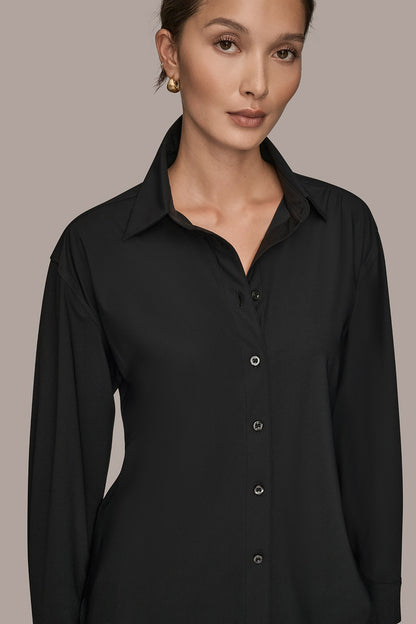 THE MODERN TRAVEL BUTTON-DOWN SHIRT - Black