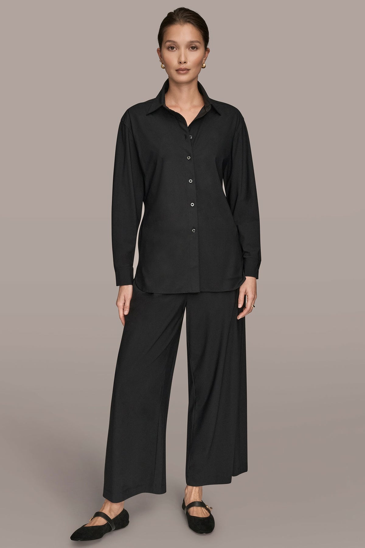 THE MODERN TRAVEL BUTTON-DOWN SHIRT - Black