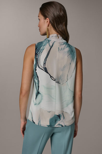 DRAPE TWIST SHOULDER BLOUSE - Skylight Multi