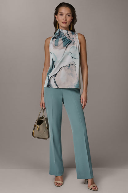 DRAPE TWIST SHOULDER BLOUSE - Skylight Multi