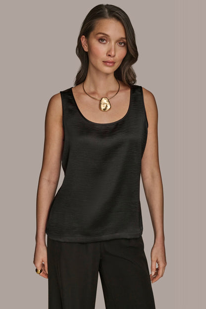 SCOOP NECK SHELL - Black