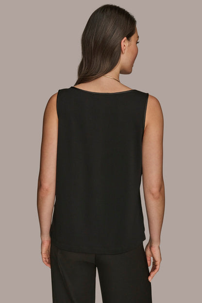 SCOOP NECK SHELL - Black