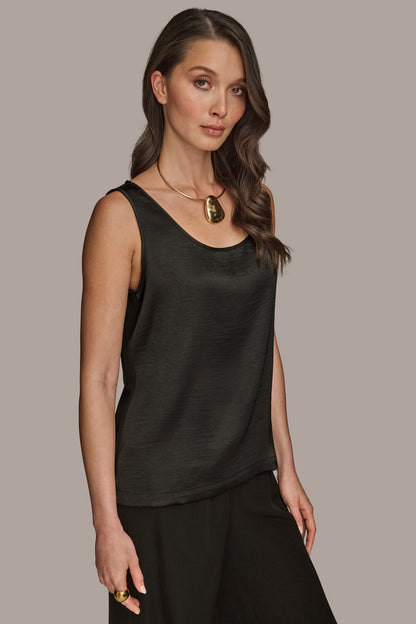 SCOOP NECK SHELL - Black