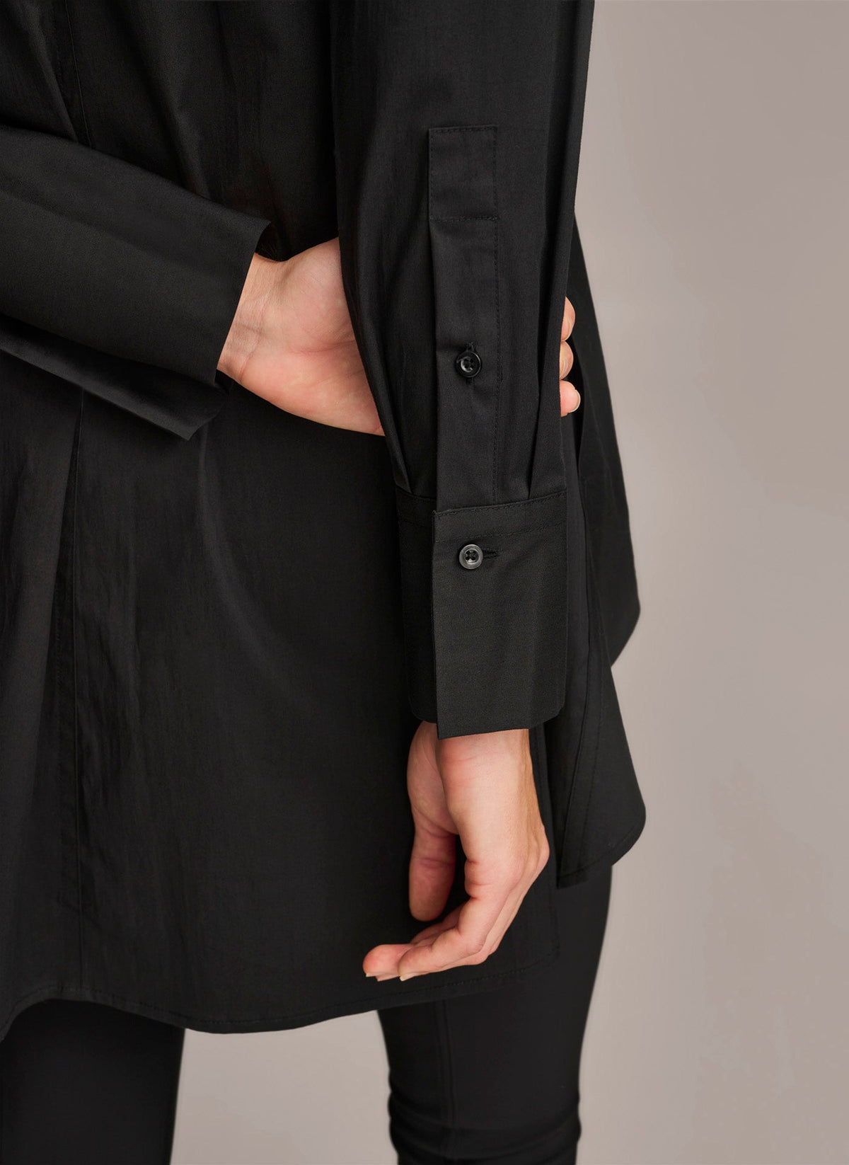 LONG SLEEVE A-LINE TUNIC - Black