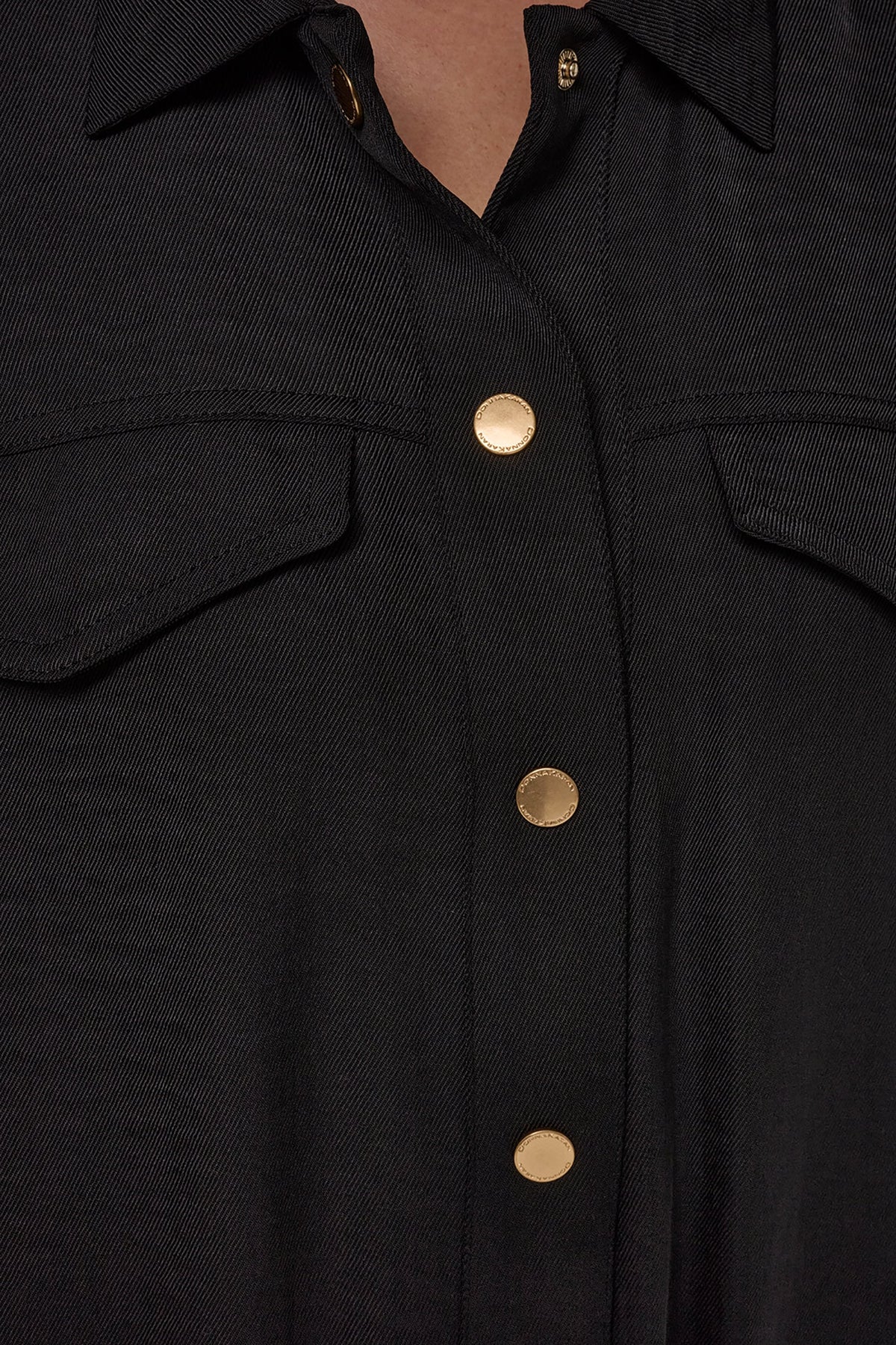 CINCHED HEM SHIRT - Black