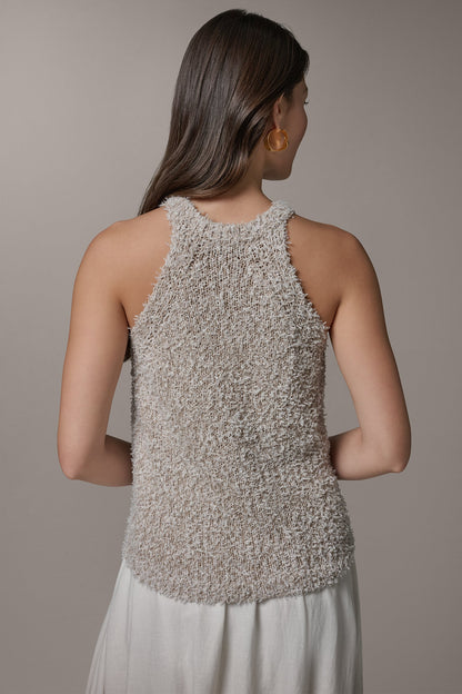SLEEVELESS HALTER SWEATER TANK - Turin Combo
