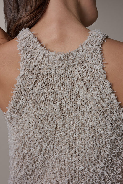 SLEEVELESS HALTER SWEATER TANK - Turin Combo