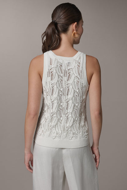 SLEEVELESS SEQUIN SWEATER TANK - Cream