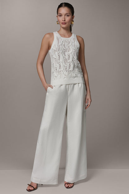 SLEEVELESS SEQUIN SWEATER TANK - Cream