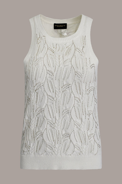 SLEEVELESS SEQUIN SWEATER TANK - Cream