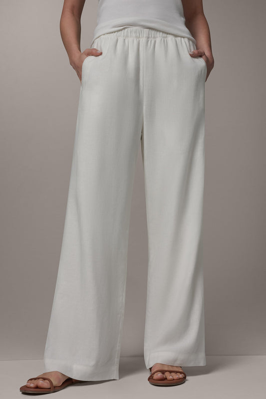 MID-RISE STRAIGHT-LEG ANKLE PANT - Cream