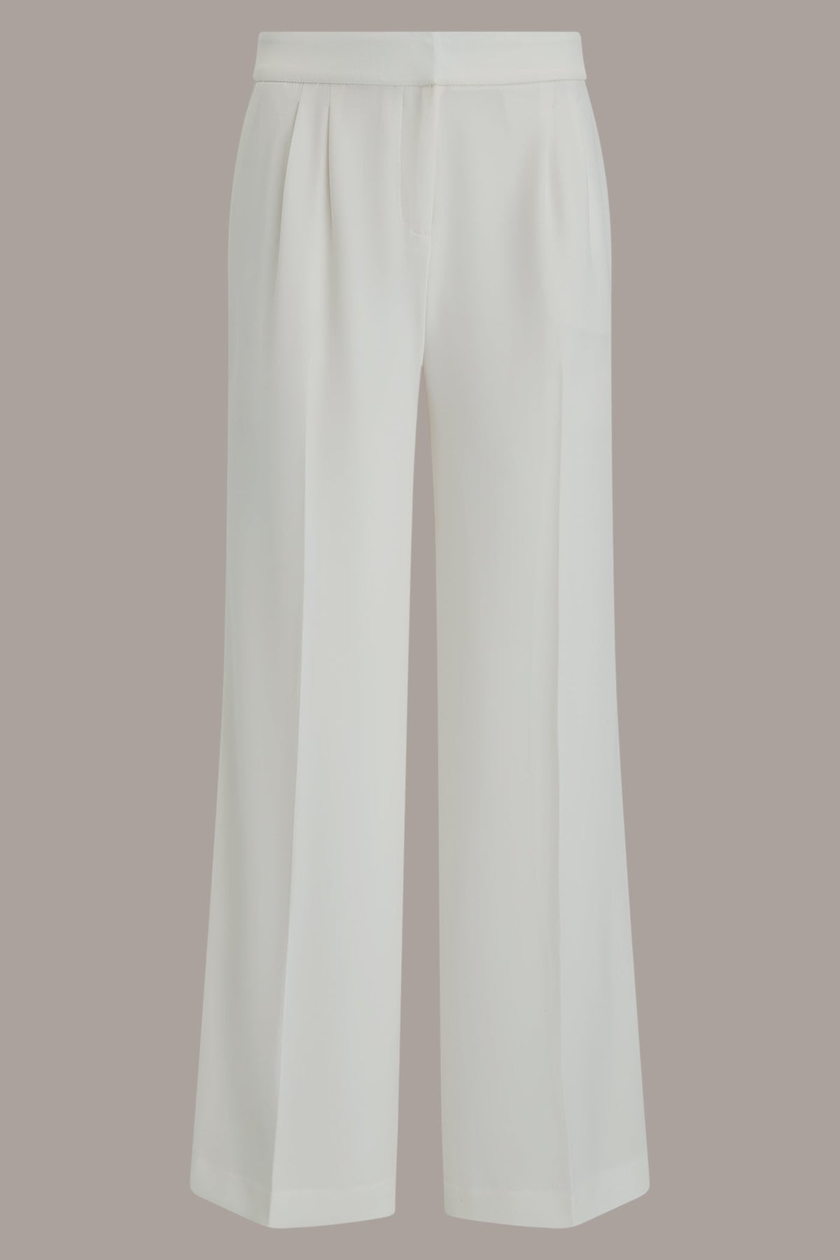 MID-RISE PLEATED WIDE-LEG PANT - Cream