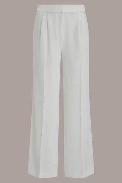 MID-RISE PLEATED WIDE-LEG PANT - Cream