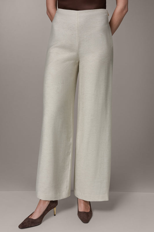 EXTRA HIGH-RISE MÈLANGE WIDE-LEG PANT - Light Sisal